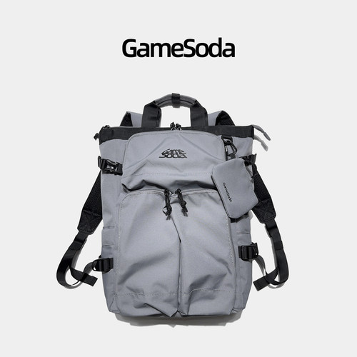 电玩汽水双电脑层双肩包