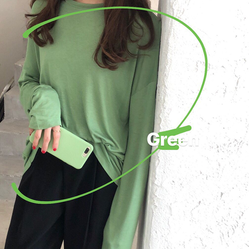羽迹EAL秋季新品泫雅风长袖t恤女网红韩版宽松慵懒风薄款防晒上衣(用4.5元券)