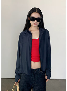 楠涛斗篷式黑胶冰丝防晒外套女