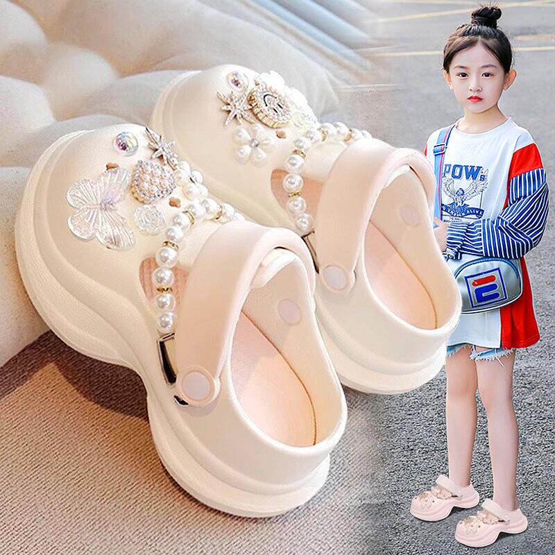 拖鞋女童包头夏季2026新款儿童洞洞鞋防滑踩屎感外穿女孩公主凉拖