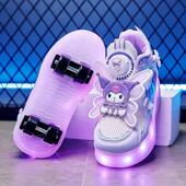 学生亮灯隐形暴走轮滑鞋 飞行运动儿童鞋 2026新款 库洛米女童暴走鞋