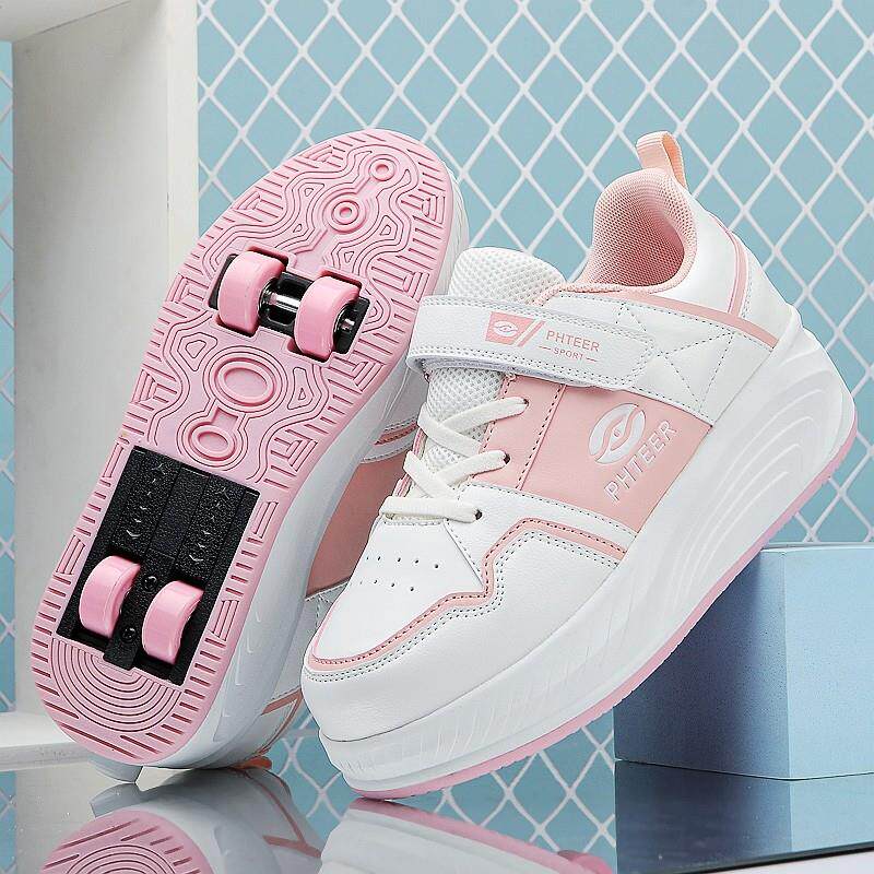 女童鞋子暴走鞋2026新款春季四轮可收缩隐形儿童运动暴走轮滑鞋子