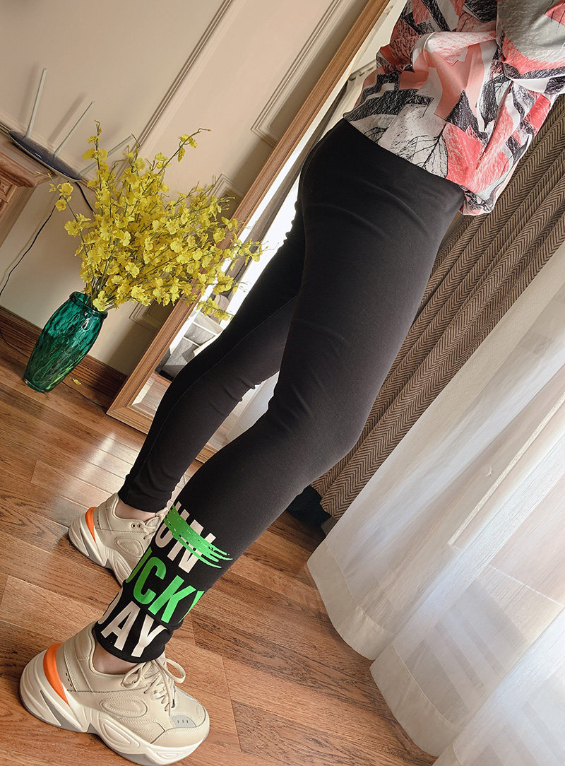 春夏新款字母印花中大童女童黑色打底裤长裤弹力好显瘦百搭,童装/婴儿装/亲子装,裤子,淘宝优惠券,粉丝福利购,淘宝优惠卷