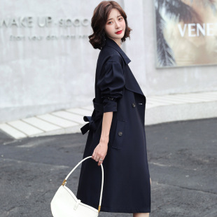 修身 风衣女2021春秋新款 气质淑女中长款 时尚 显瘦通勤OL外套女 韩版