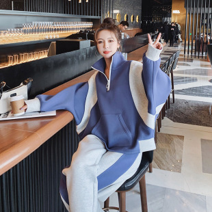 休闲套装 立领卫衣休闲裤 女装 新款 两件套学生 2021秋季 早起气质时尚