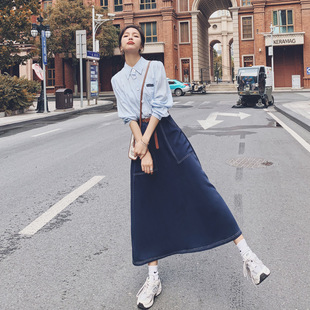 2021新款 女 套装 半身裙三件套 时尚 休闲坎肩衬衫 女装 早秋气质时尚