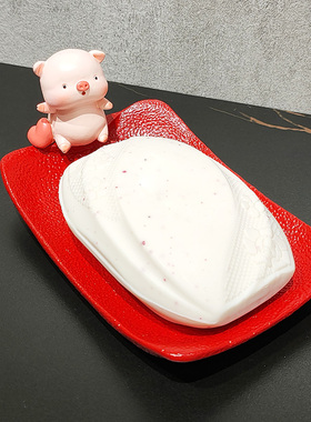 轻奢创意家用结婚香皂盒可爱卡通一对肥皂盒红色免打孔沥水置物架