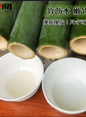 新鲜嫩竹子碳烤提取纯天然竹沥水原液可直饮预防浓痰蒸菜蒸饭竹筒