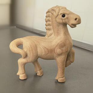 桃木马摆件木雕原木立体生肖马摆件无漆整木无拼接办公室小摆饰