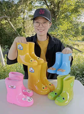 轻便宝宝雨鞋儿童女童公主可爱加绒防滑水鞋男小童幼儿雨靴1-13岁