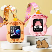 适用小寻儿童T3 A2电话手表硅胶挂脖保护套卡通宽绳吊坠