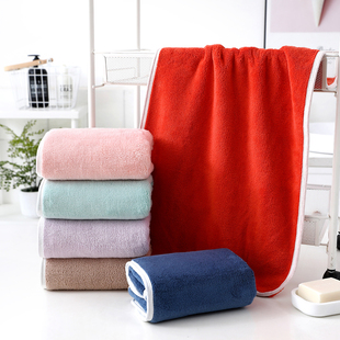 2条装毛巾吸水软不掉毛珊瑚绒干发巾速干大号非纯棉洗脸洗澡家用