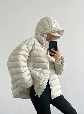 Acupstudio江右上 连帽可拆卸95白鸭绒排骨羽绒服女新款冬季外套