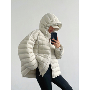Acupstudio江右上 连帽可拆卸95白鸭绒排骨羽绒服女新款冬季外套