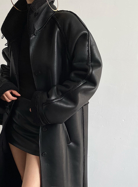 AcupStudio江右上 美式多片拼接羊羔毛皮外套女秋冬皮毛一体上衣