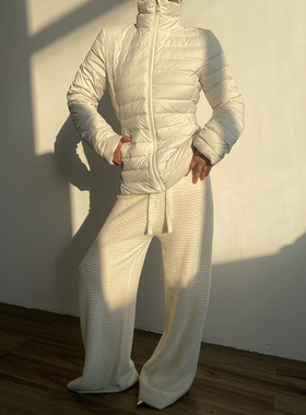 Acupstudio江右上 排骨羽绒服女新款冬季收腰显瘦修身白鸭绒外套