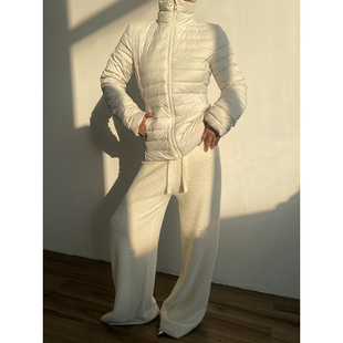 Acupstudio江右上 排骨羽绒服女新款冬季收腰显瘦修身白鸭绒外套