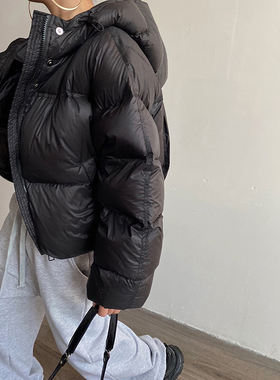 AcupStudio江右上 90白鸭绒宽松连帽保暖短款羽绒服女冬季厚外套