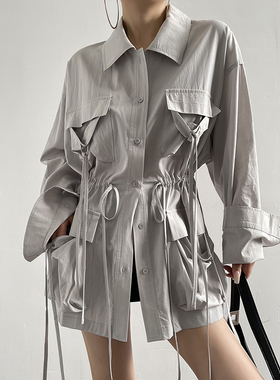 Acupstudio江右上 3月25日新品 多带衬衫薄外套