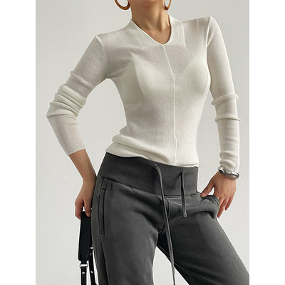 修身显瘦设计感长袖内搭上衣