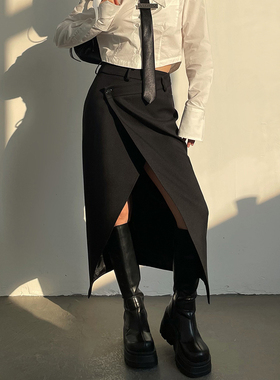 AcupStudio江右上 一片式开叉包臀半身裙女春季设计感百搭长裙