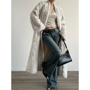 冬季 毛毛大衣女新款 毛茸茸仿皮草外套 宽松长款 Acupstudio江右上
