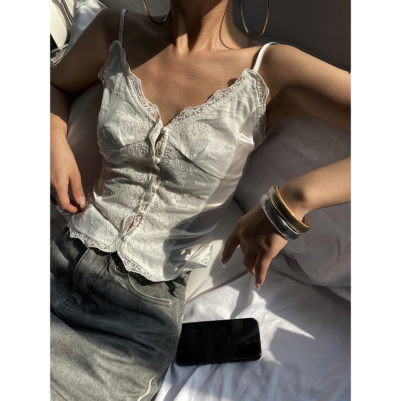 蕾丝吊带辣妹上衣Acup吊带