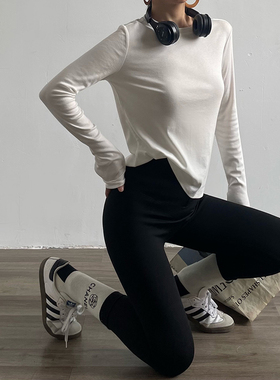 AcupStudio江右上 简约时尚后背中线长袖T恤衫圆领内搭款打底衫