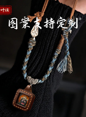 迷你小唐卡吊坠皮壳手绘立体扎基拉姆绿度母DIY配饰藏式黄财唐卡