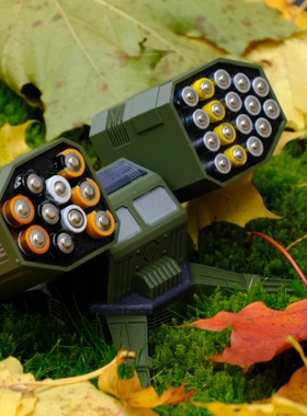 防空导弹电池仓AA AAA 5号7号18650收纳存放盒360度旋转军迷解压