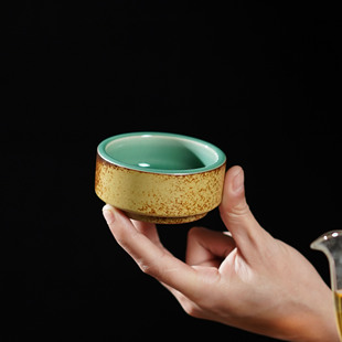 龙泉功夫茶具青瓷主人杯草木灰梅子青普洱杯大号陶瓷品茗杯单杯子