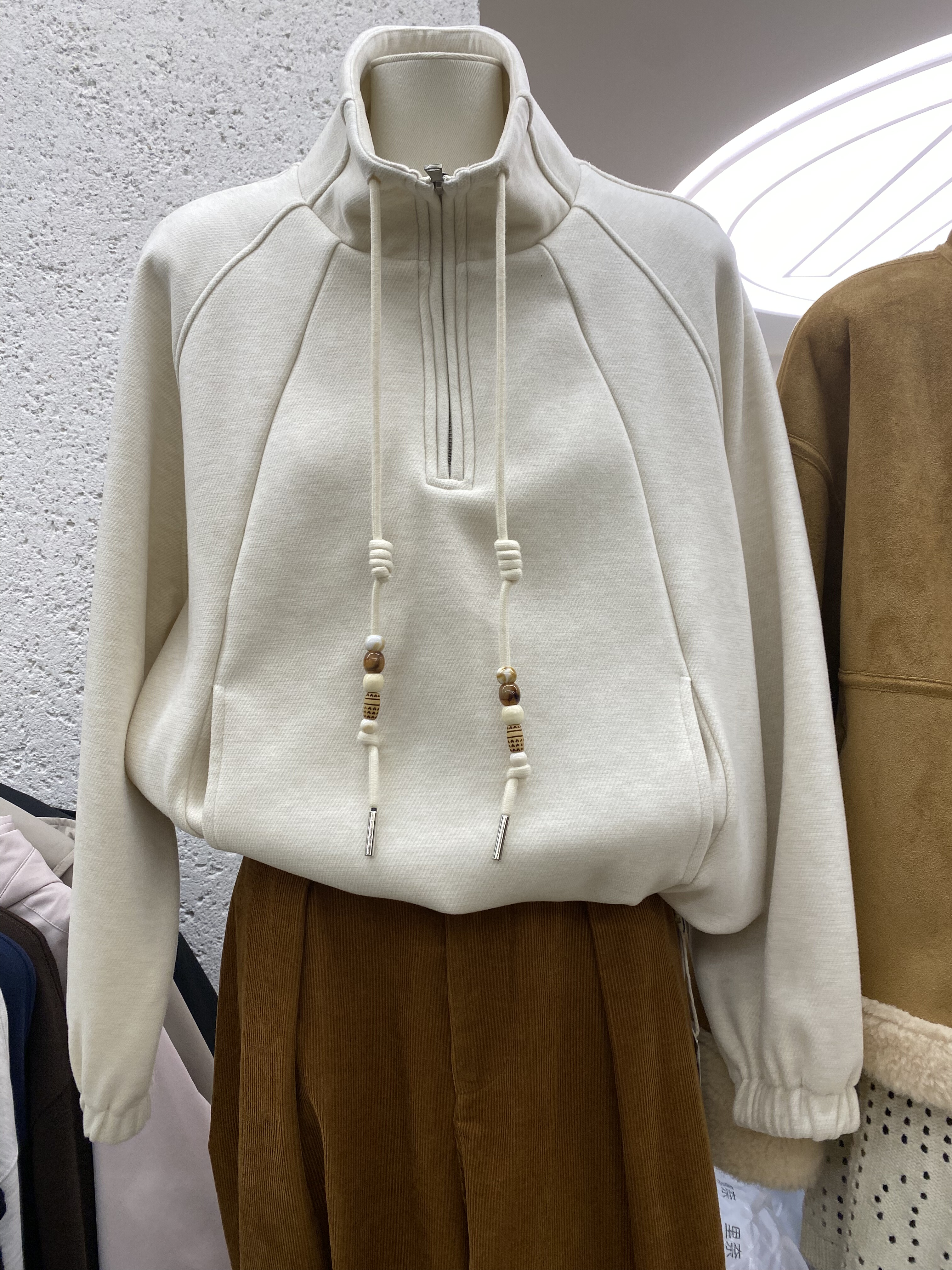 高品质韩系立领半拉链卫衣女2025秋冬新款宽松百搭休闲上衣外套潮