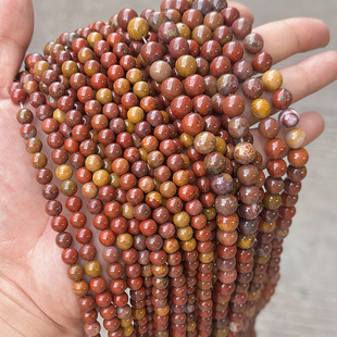 天然无优化战国红圆珠 4-12mm宣化战国玛瑙散珠 diy手链项链配件