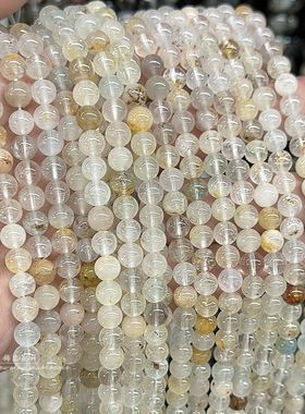 天然水晶彩色托帕石圆珠散珠