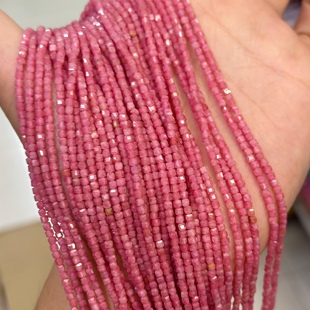 天然高品质巴西红纹石切面方糖珠 2mm切角四方珠散珠diy饰品配件