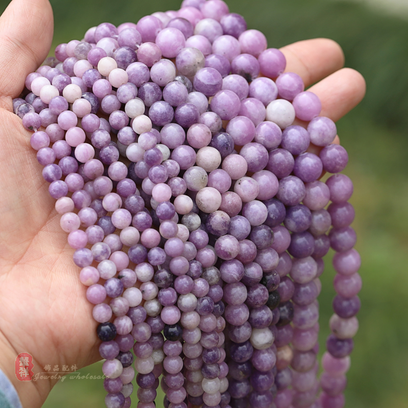 天然紫星石薰衣草紫云母圆珠