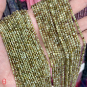 4mm沙弗来莱水晶散珠子 天然绿石榴石切面圆珠 diy手链项链配件