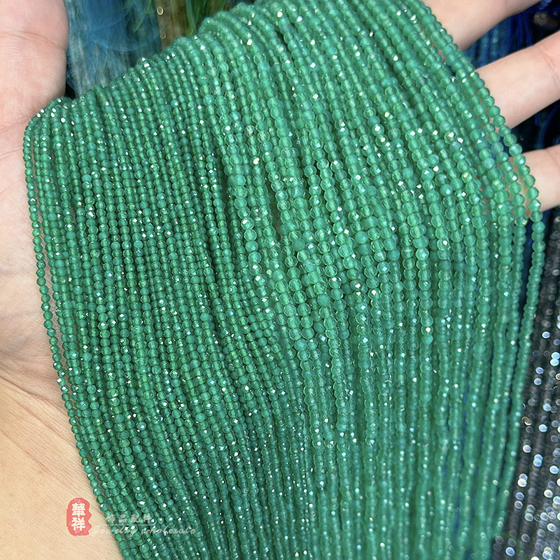 绿玛瑙高品质切面水晶散珠