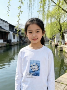 琦瑞德泽儿童女中大童休闲韩版洋气运动百搭T恤春秋春季时髦上衣