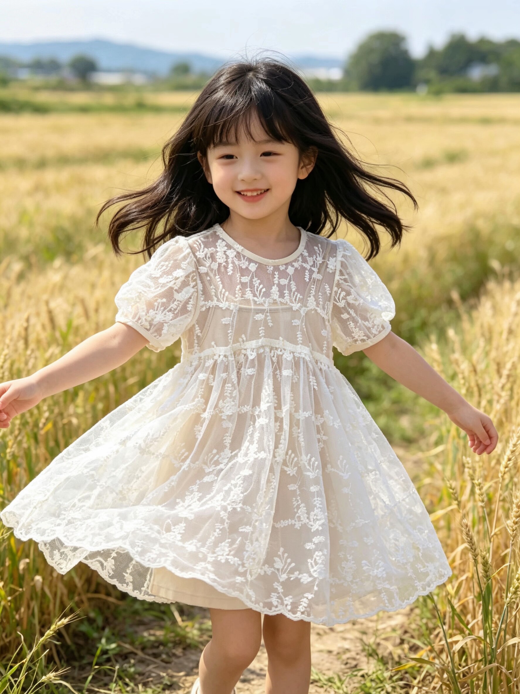 女中童二件套蕾丝连衣裙夏季新款清新甜美吸汗透气裙子生日礼物
