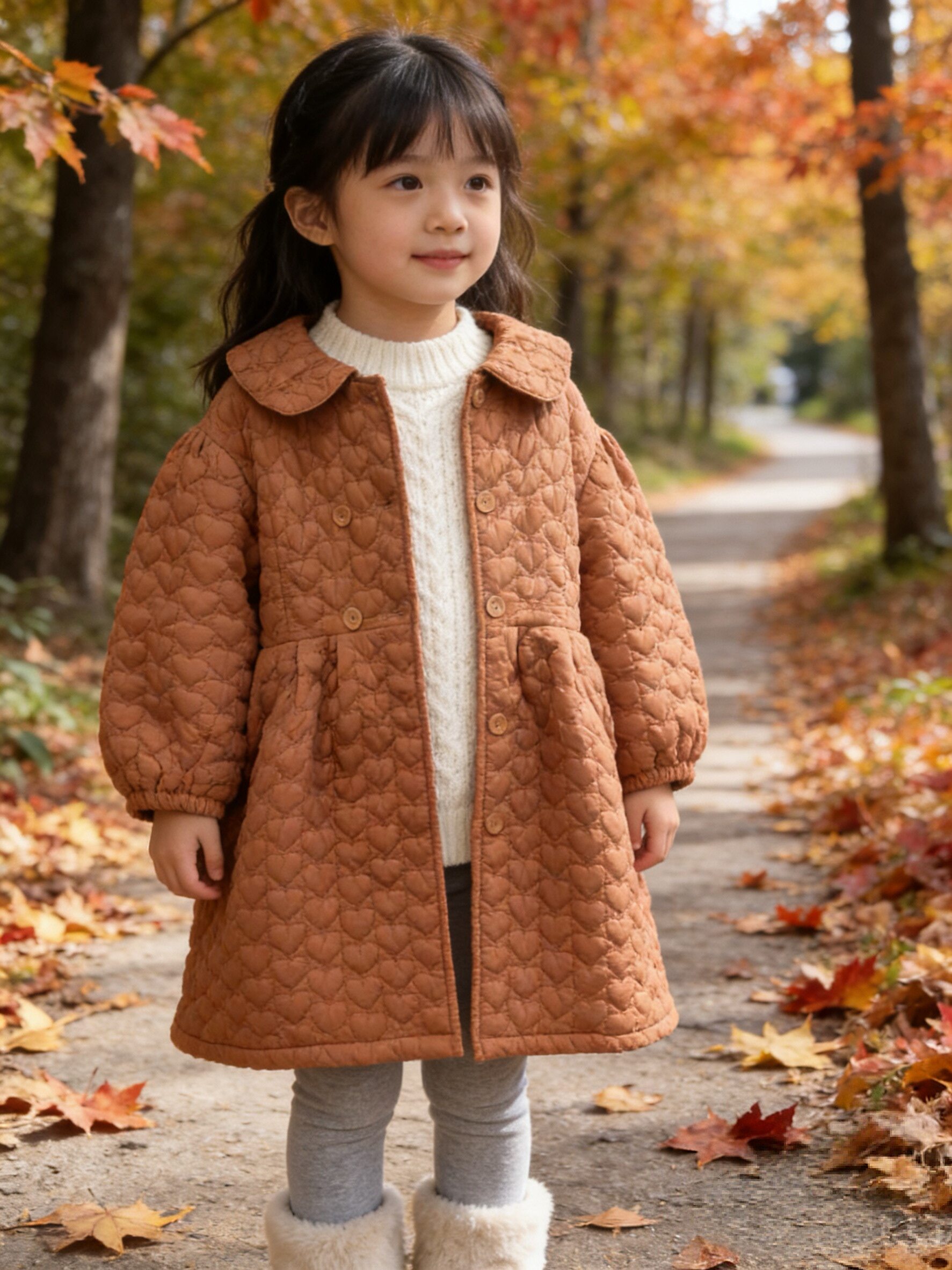 女中童连衣裙春秋款2026新款儿童夹棉公主裙女宝时髦保暖裙子大衣