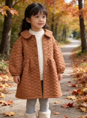 女中童连衣裙春秋款2026新款儿童夹棉公主裙女宝时髦保暖裙子大衣