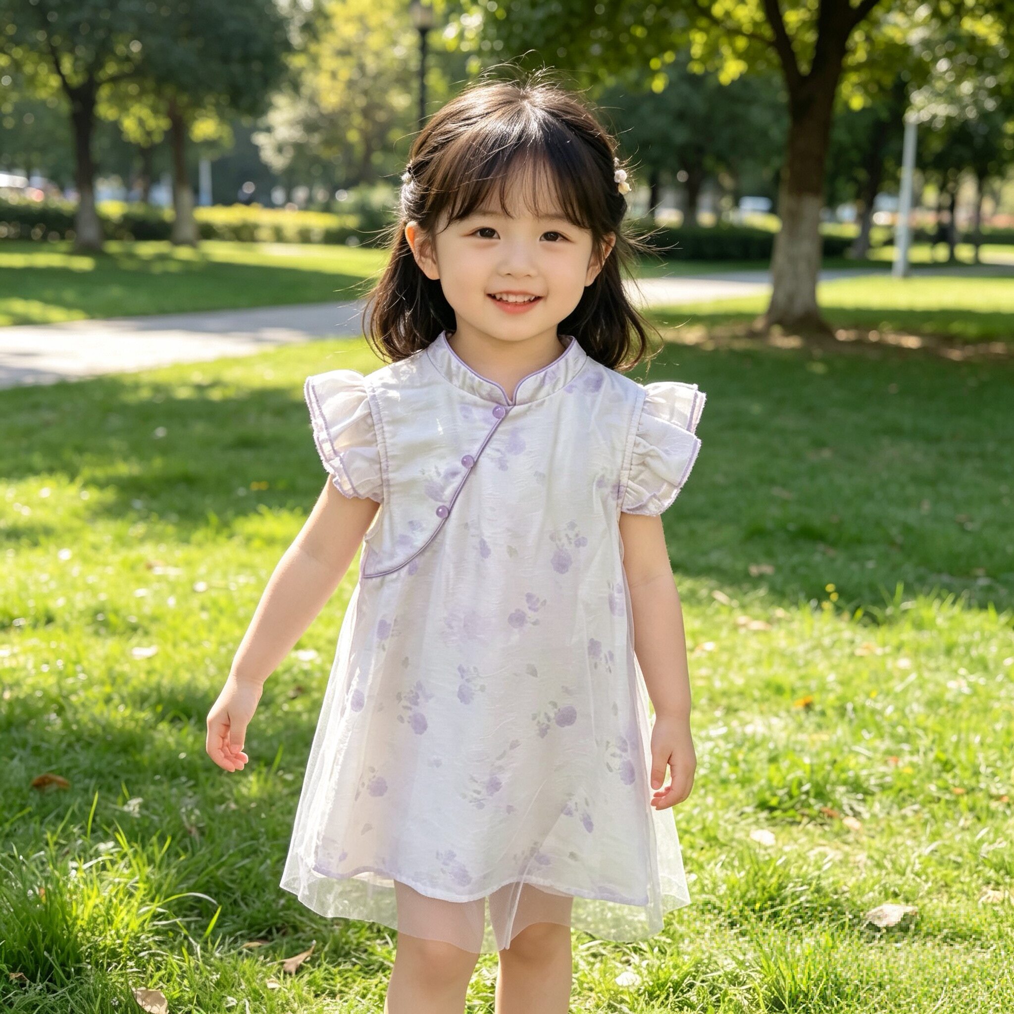 女小童连衣裙夏季新款中式旗袍洋气儿童装百搭潮休闲女孩公主裙