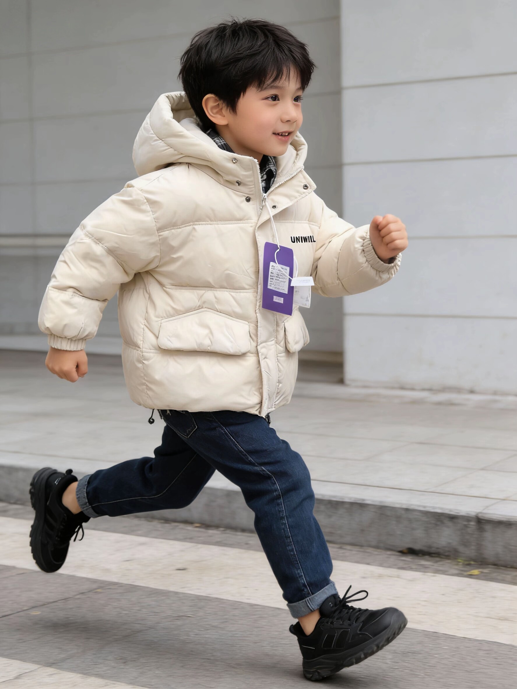男女中大童冬装假二件羽绒服2026款儿童冬季加厚保暖洋气连帽外套