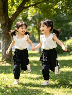 琦瑞德泽女小童休闲裤夏季新款韩版洋气儿童裤子宝宝宽松舒适长裤