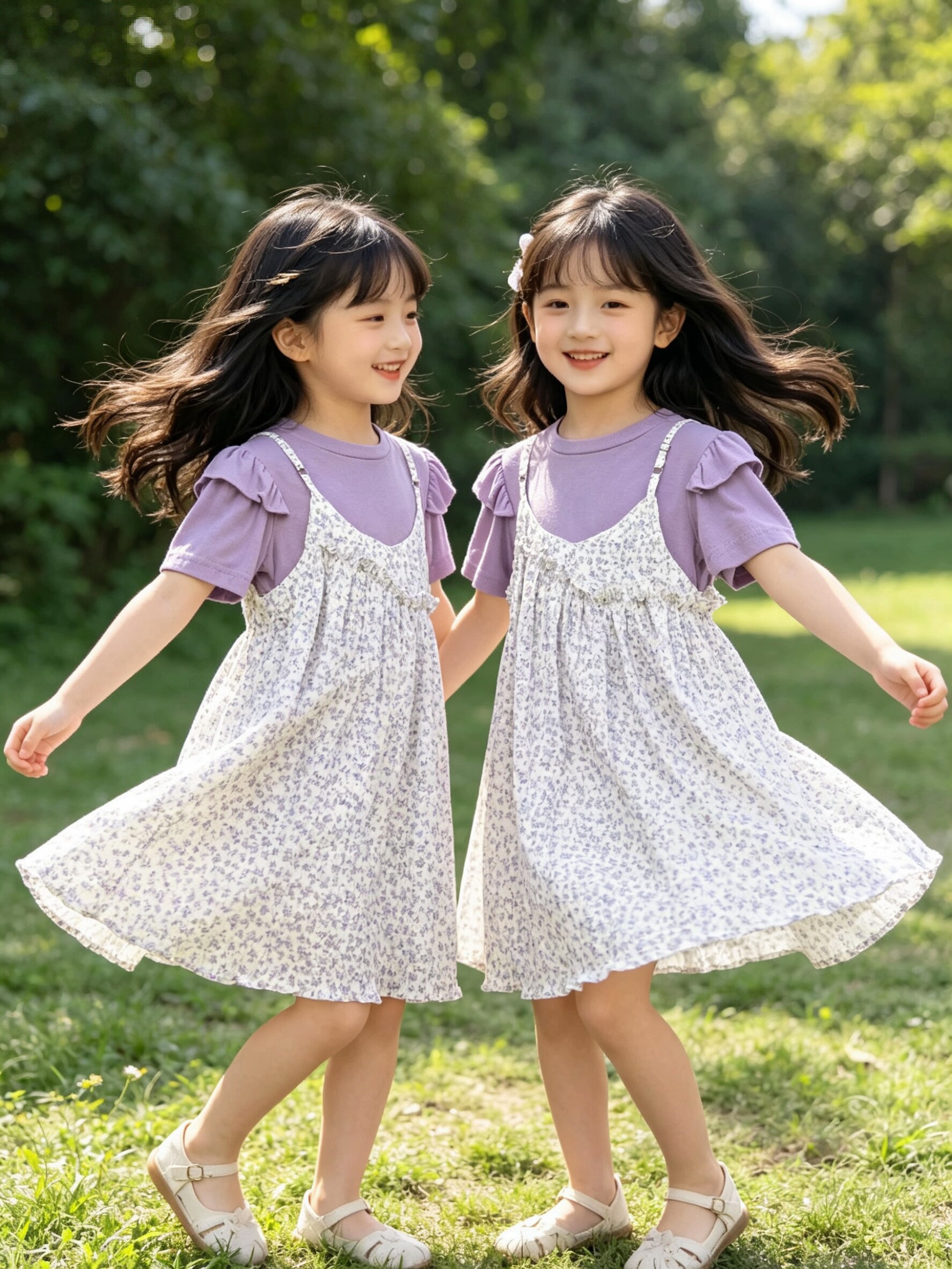 夏季韩版女中童可爱碎花薄款吊带裙韩国童装小清新二件套连衣裙