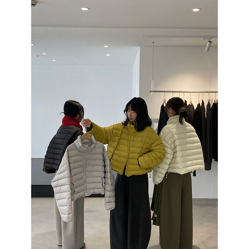 江左 爆火胶囊款 三星可溯源90白鸭绒不臃肿短款排骨羽绒服6383