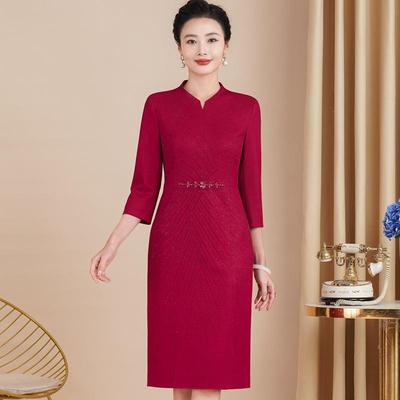嫁女儿新娘妈妈喜婆婆高端晚礼服