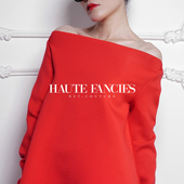HAUTE FANCIES后构想｜优雅正红一字肩薄肩小A摆空气层长袖 上衣