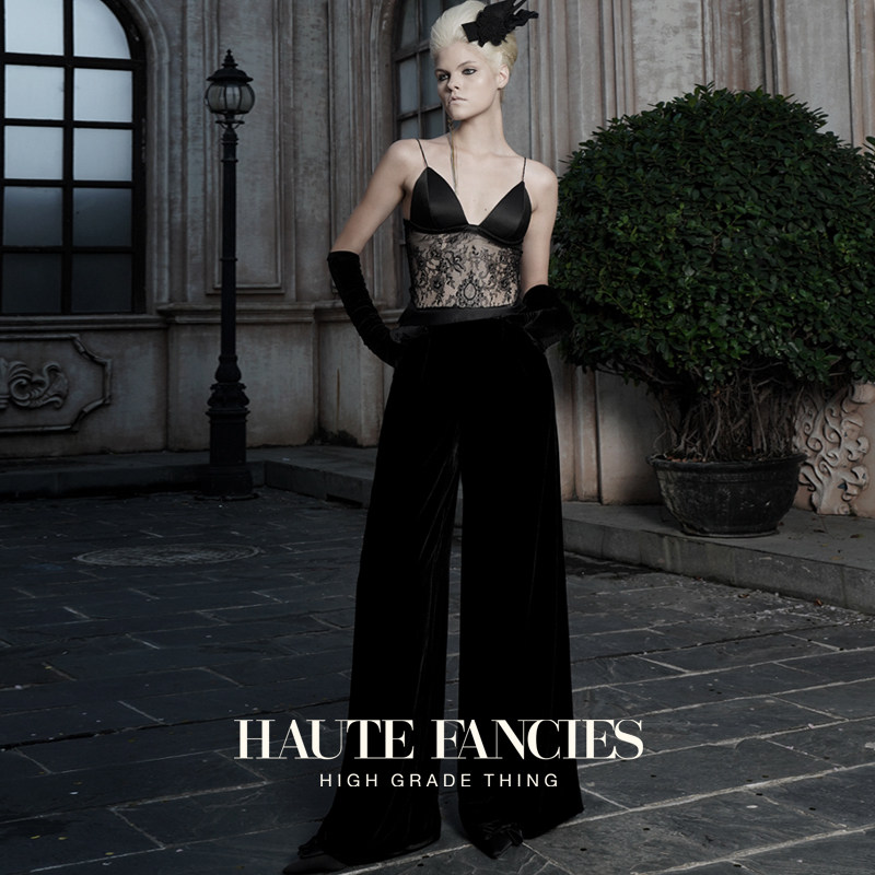 基础搭配HAUTE FANCIES后构想 | 黑色真丝丝绒高腰阔腿裤女25秋冬